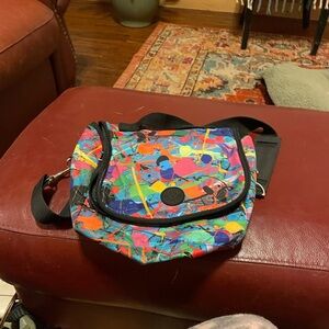 Kipling Lunchbag with Silver cool lining and Black Mesh.